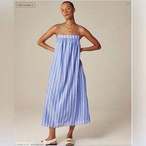 J. Crew Blue and White Striped Dress